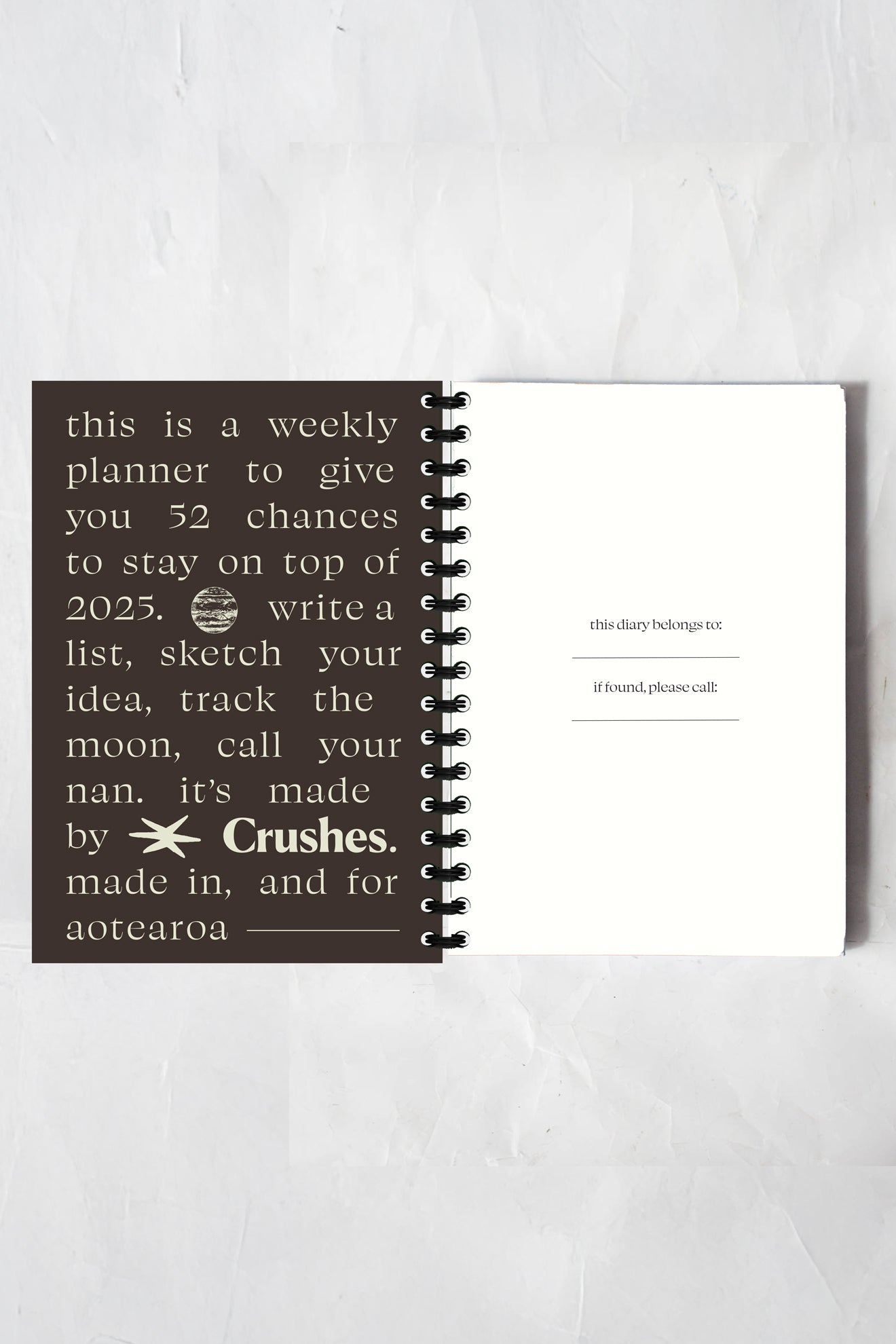 2025 Weekly Diary - Brown and Cream *Pre-Order*