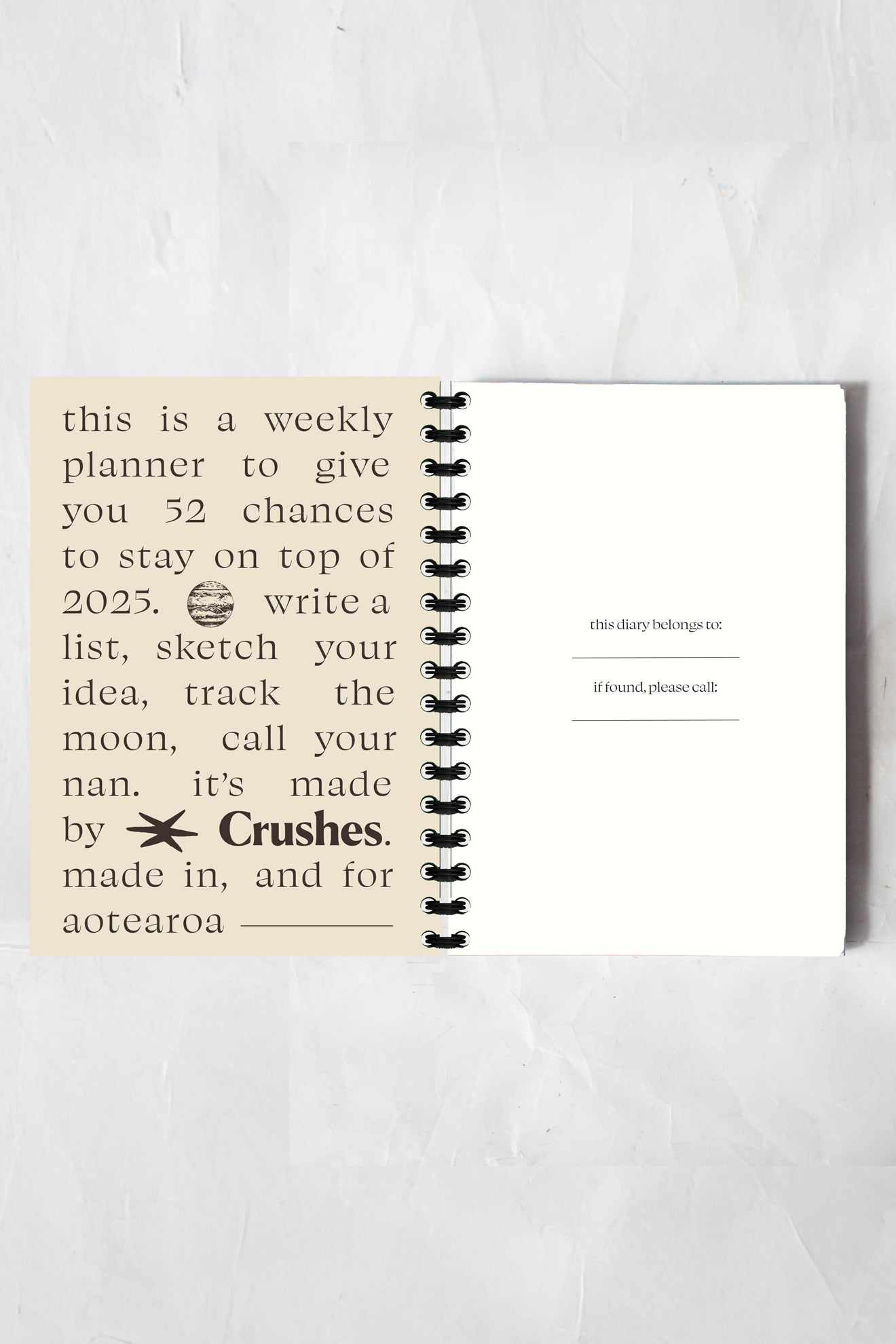 2025 Weekly Diary - Cream and Brown *Pre-Order*