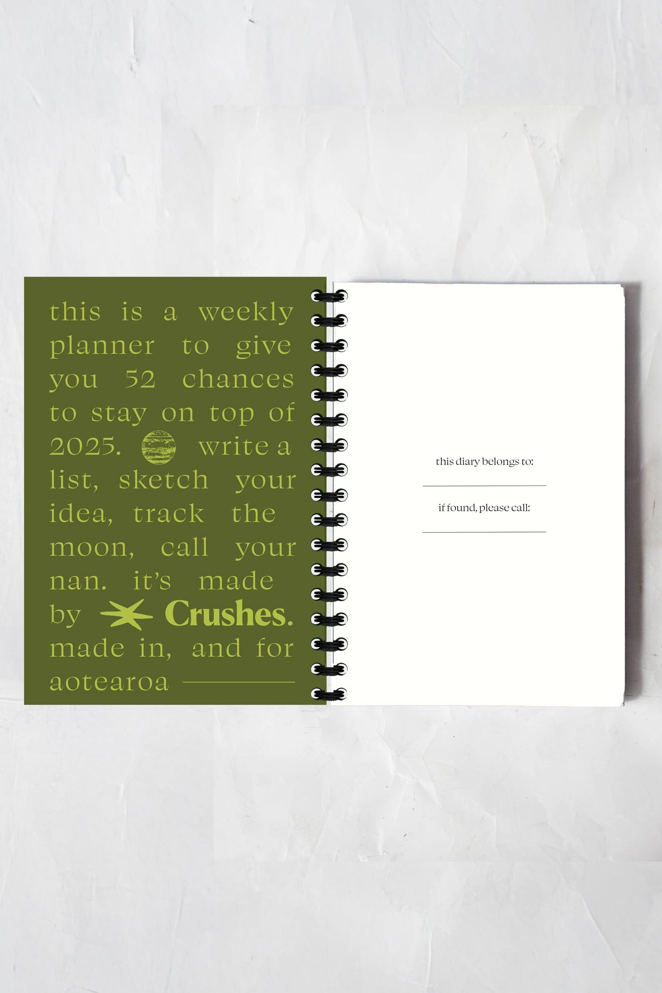 2025 Weekly Diary - Green *Pre-Order*