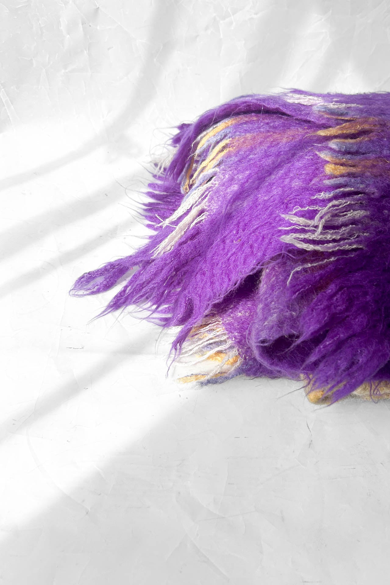 Vintage Mohair Purple Plaid Blanket