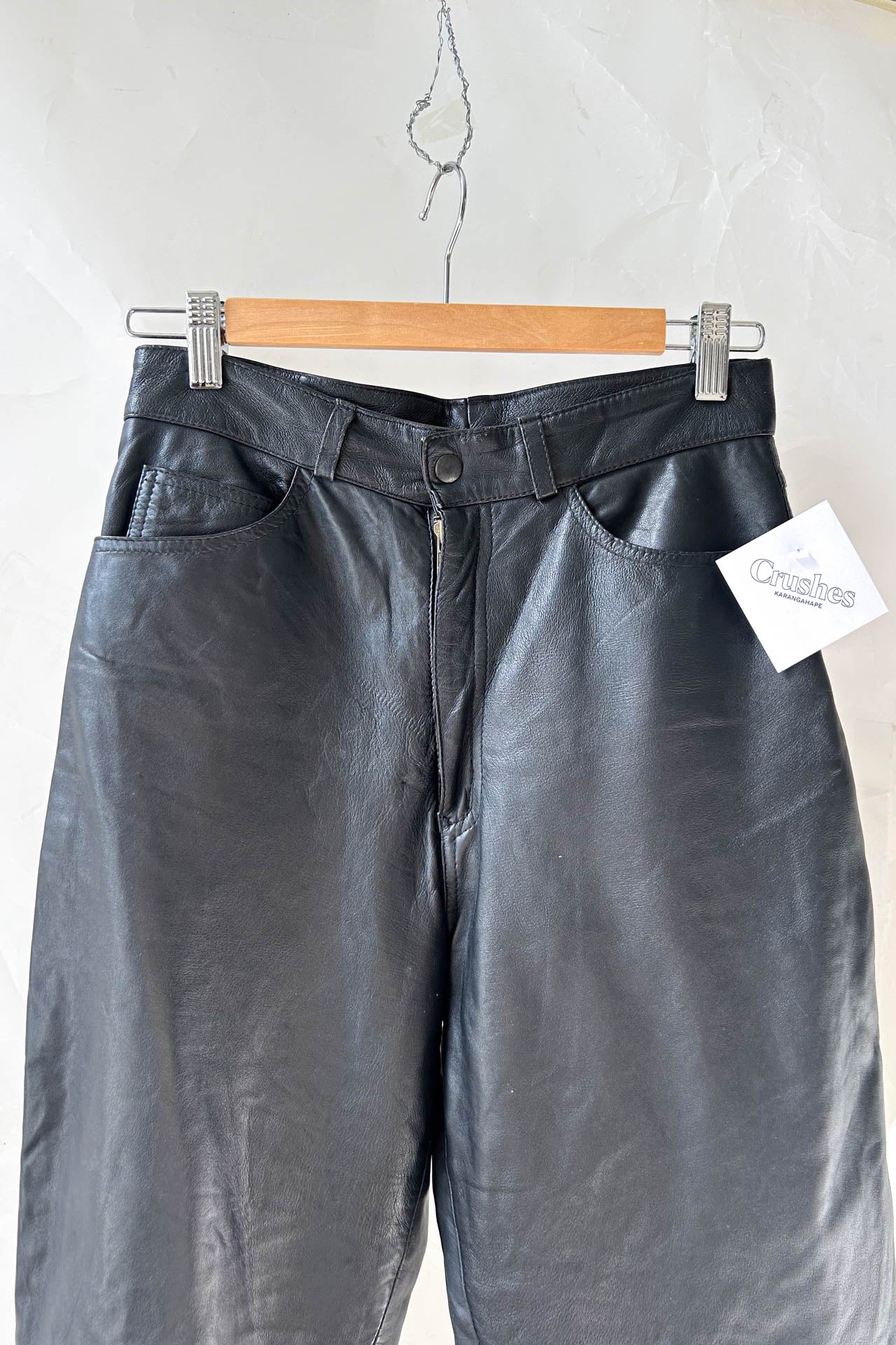 Vintage High-Waisted Leather Pants