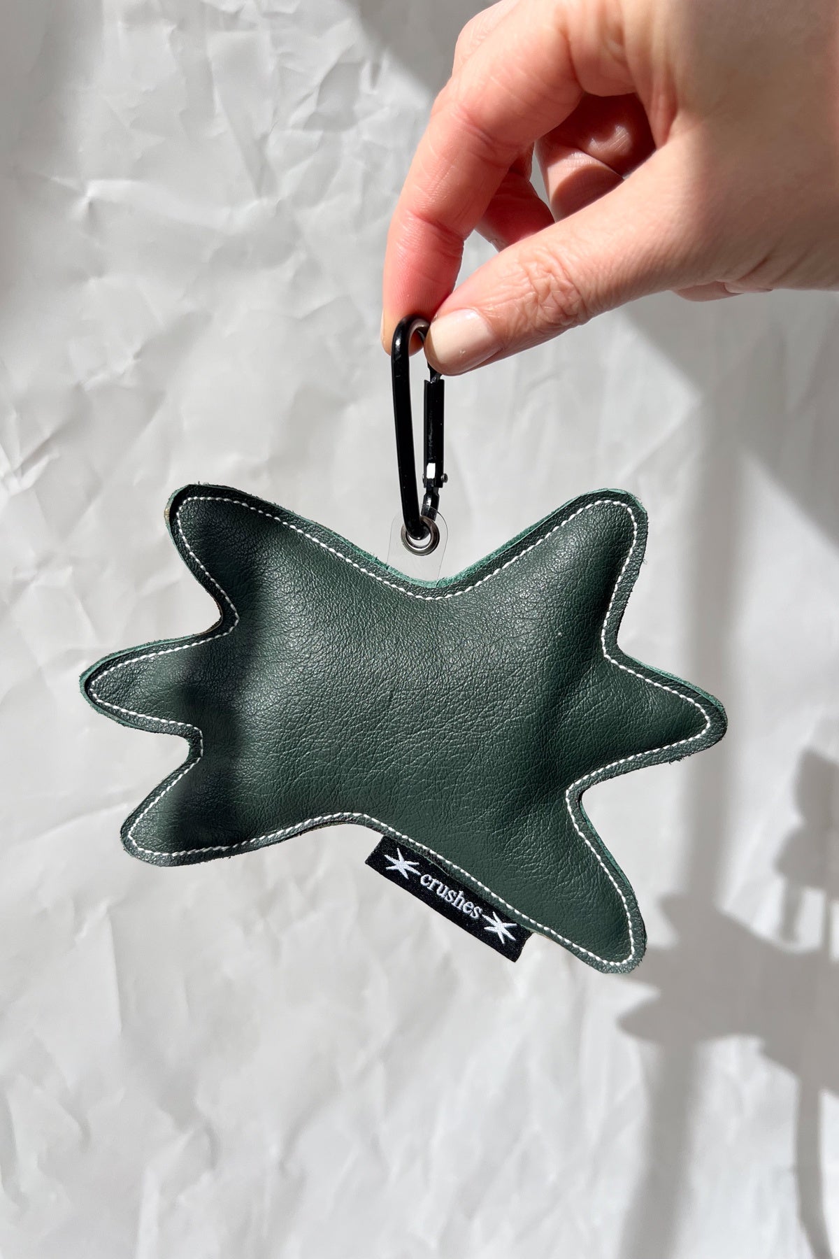 Crushes Reclaimed Leather Key Chain - Green