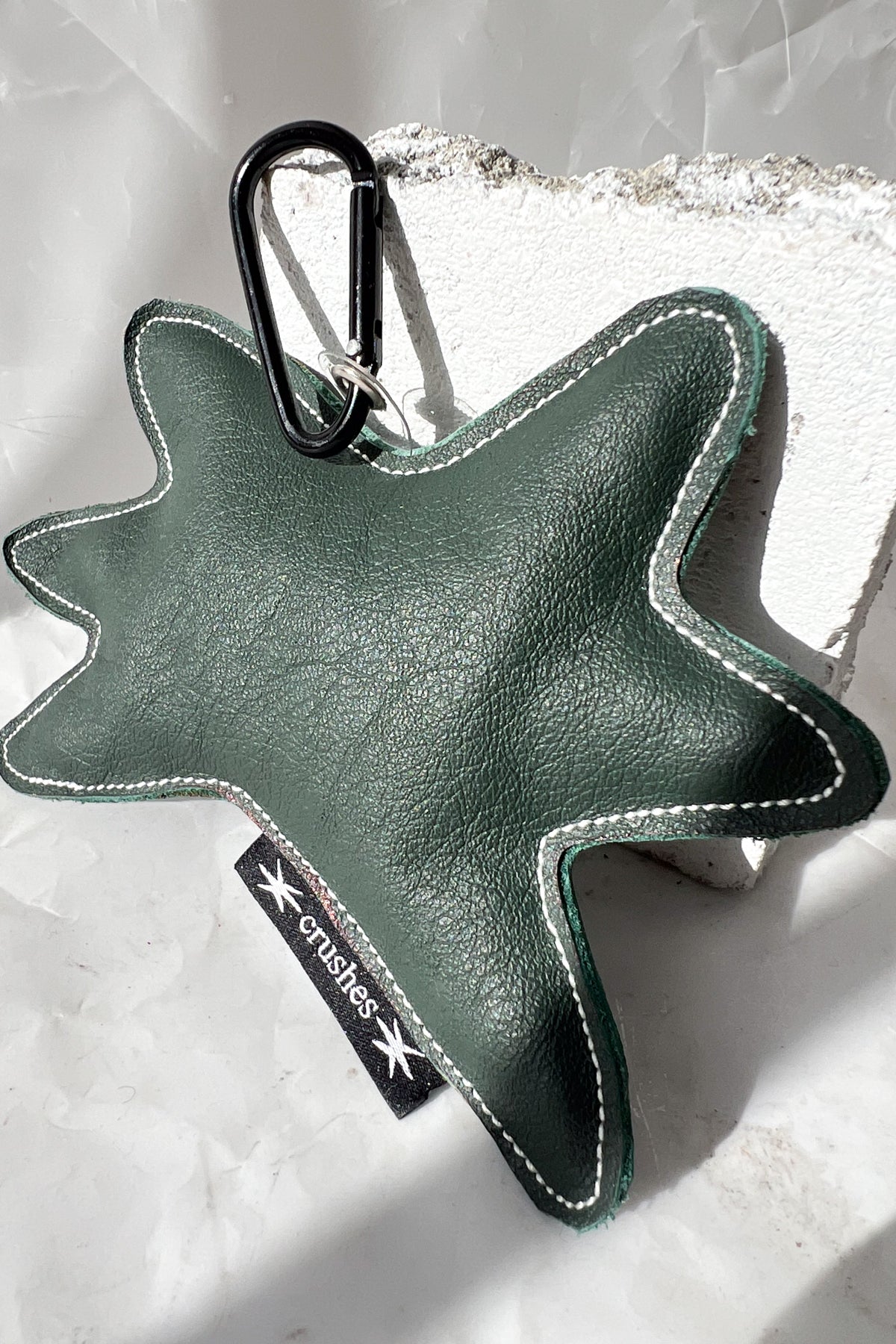 Crushes Reclaimed Leather Key Chain - Green