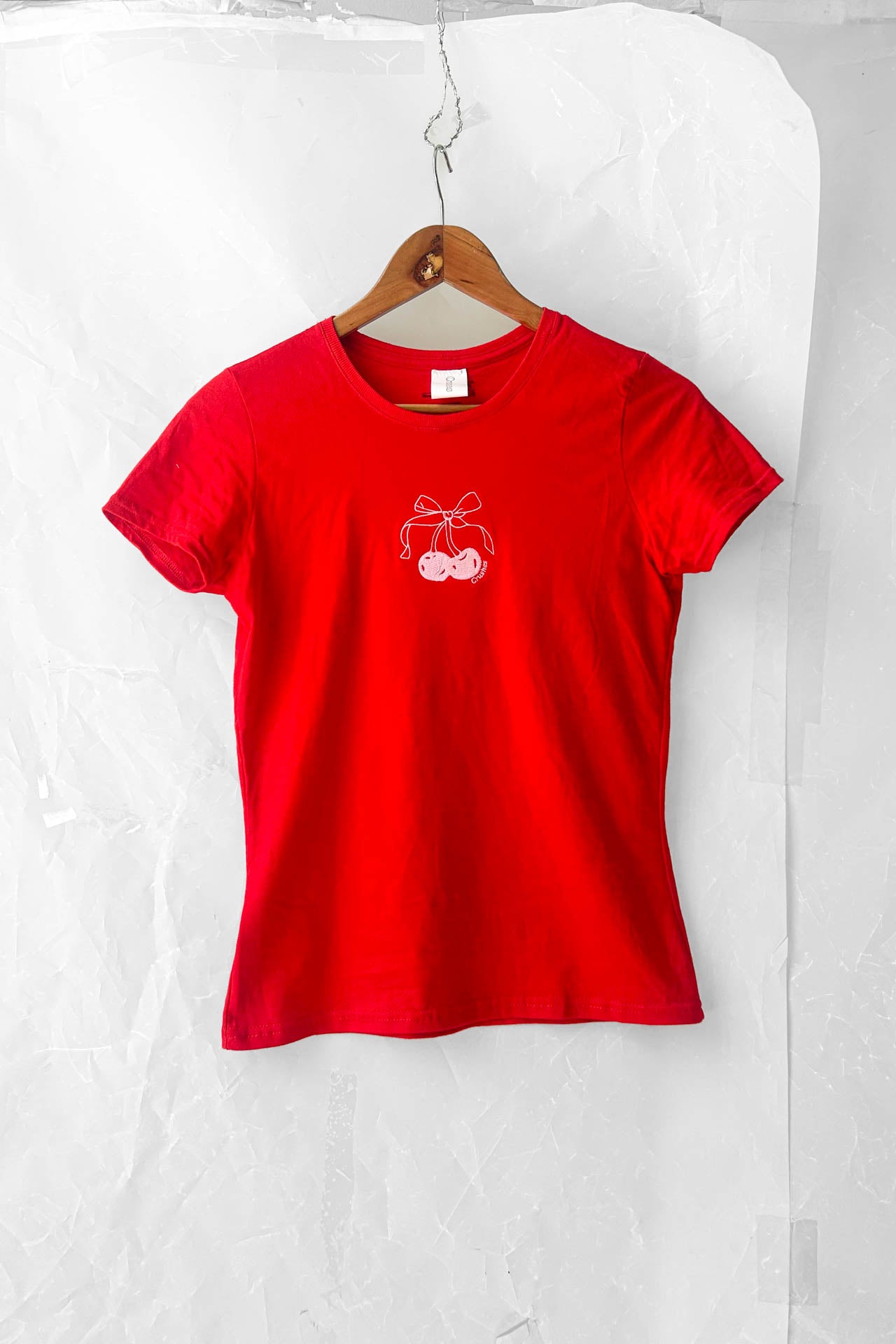 Lucky Bellas x Crushes Embroidered Cherry Bow Tee