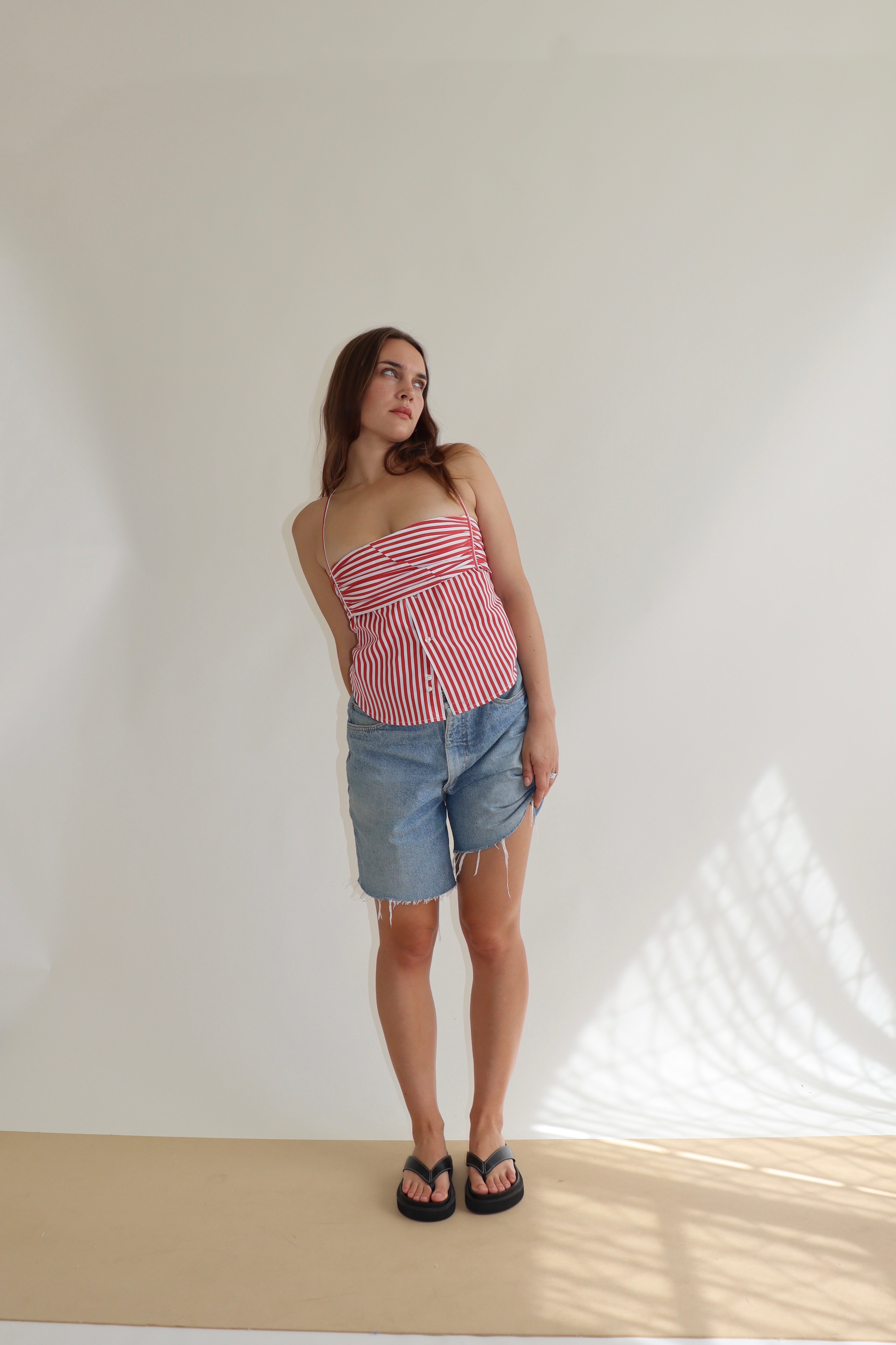 Tobi Top - Red Striped (XS)