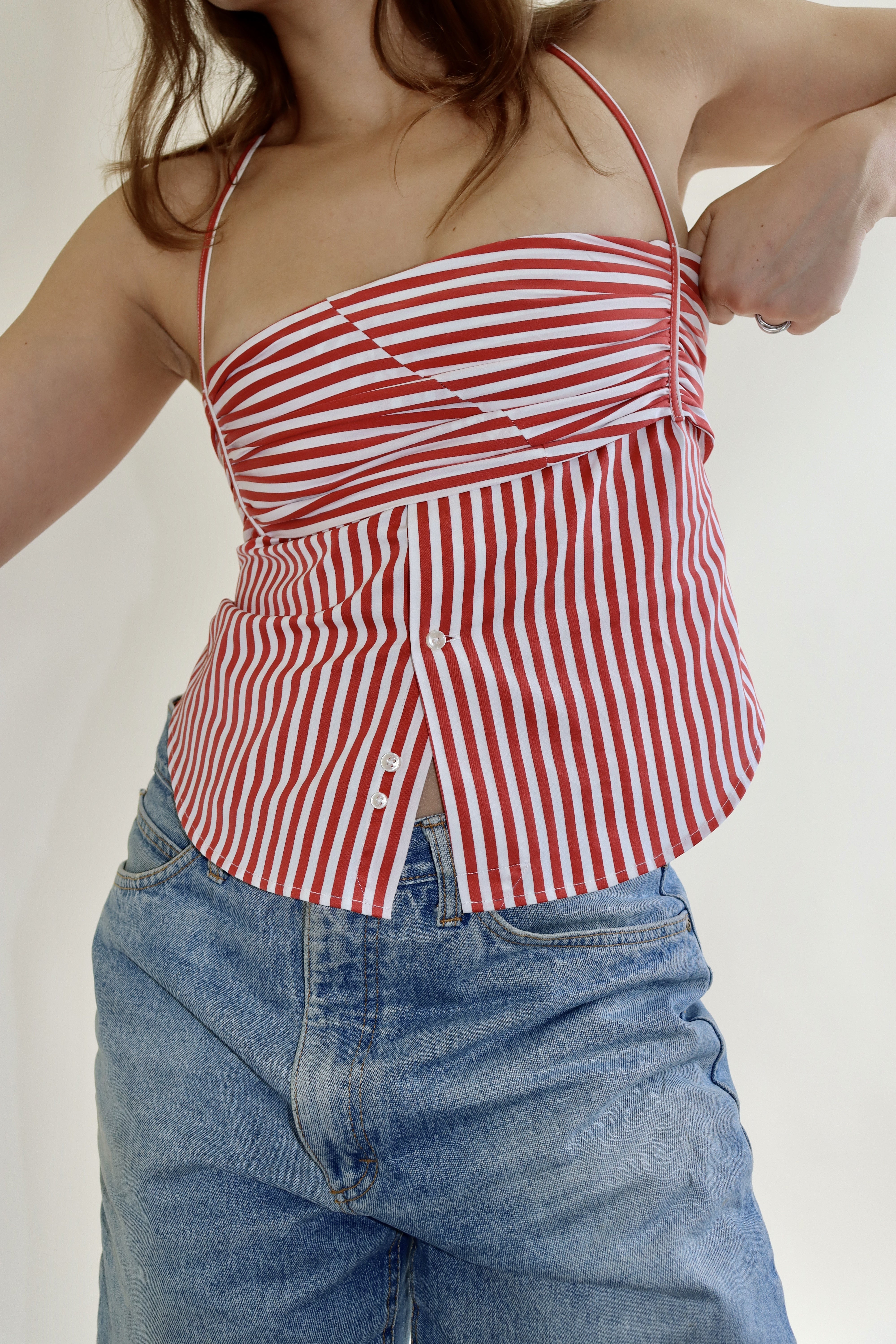 Tobi Top - Red Striped (XS)