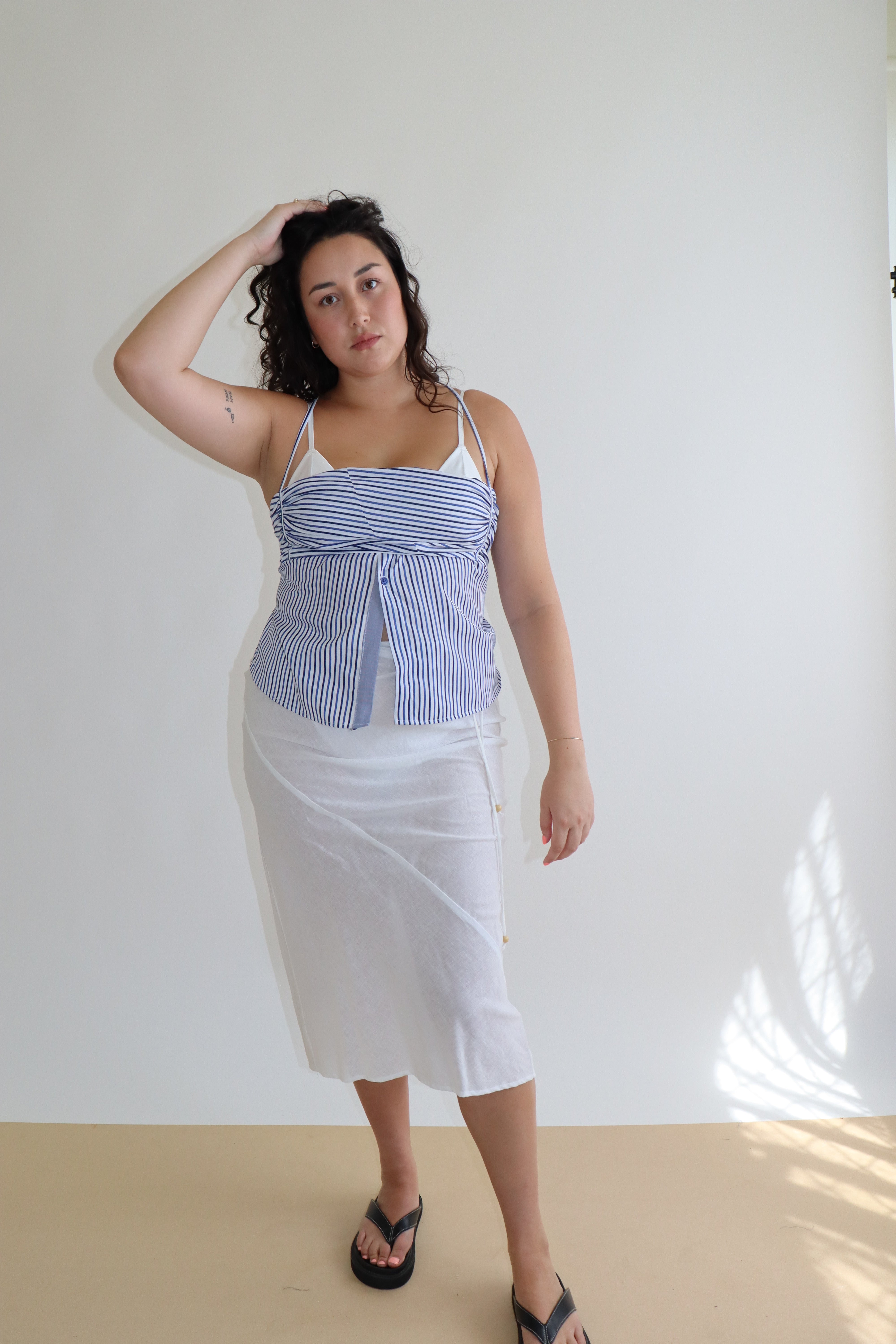 Tobi Top - Blue Striped (XL)