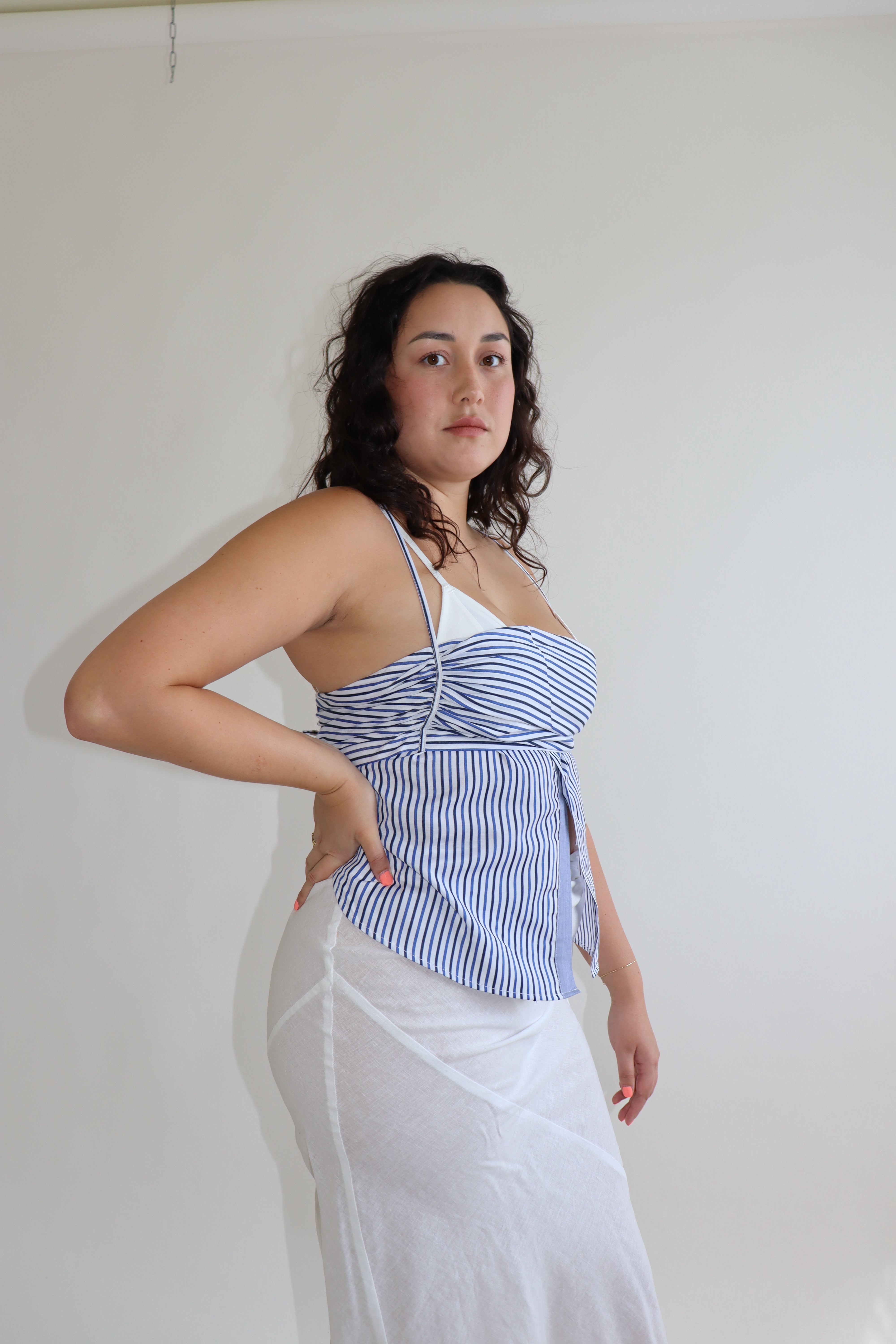 Tobi Top - Blue Striped (XL)