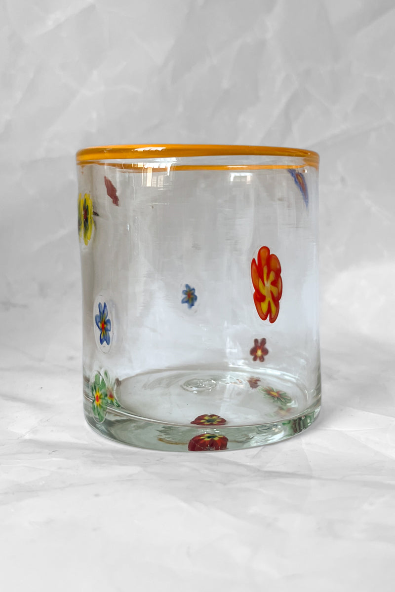 Mouth-blown Glass Flower Tumblers