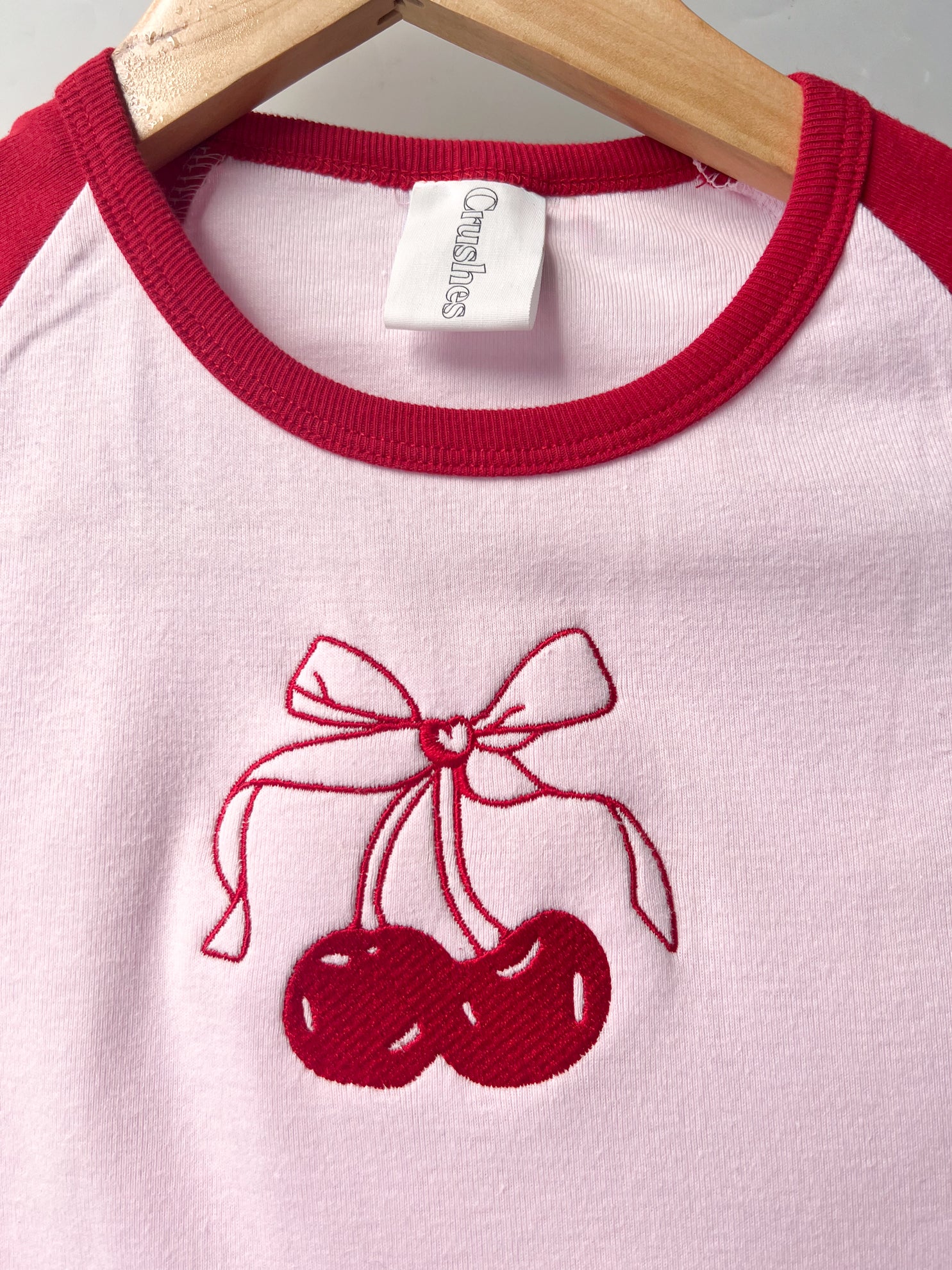 Embroidered Cherry Bow Tattoo Tee