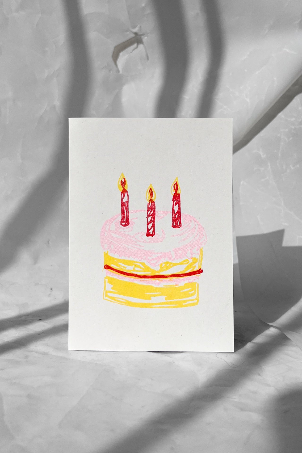 Birthday Cake Risograph Card