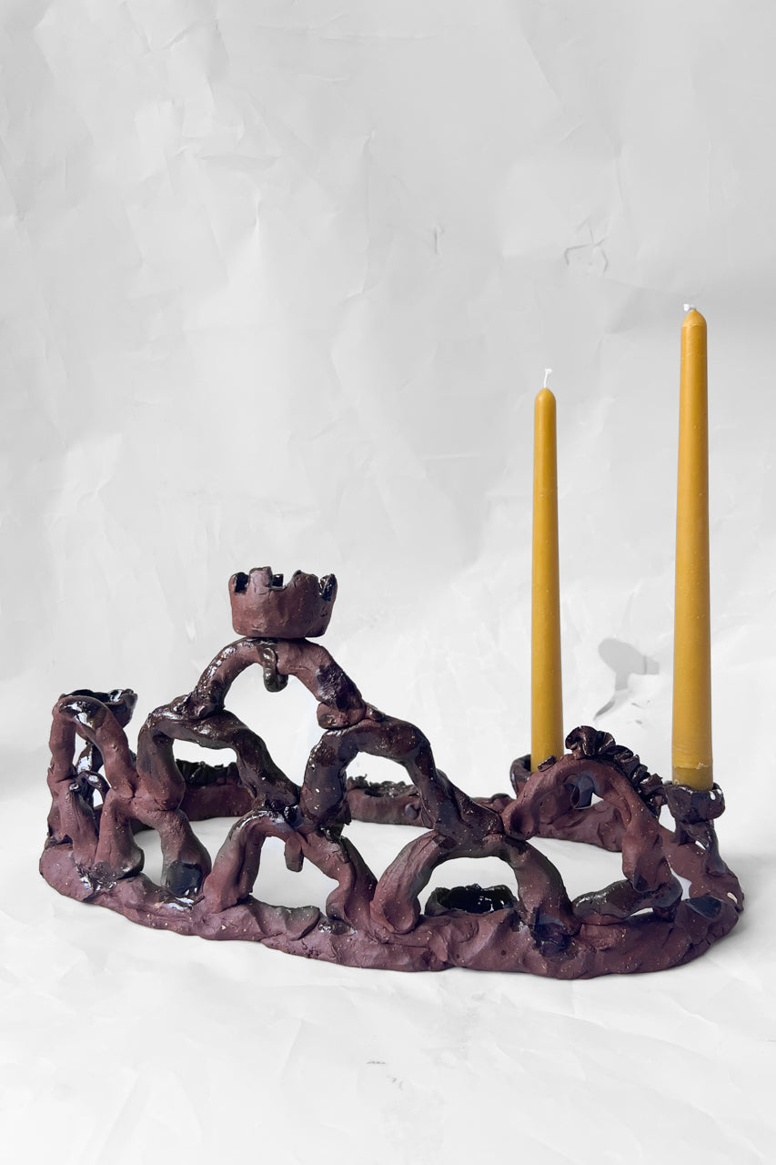 XL Handmade Ceramic Candlestick Holder