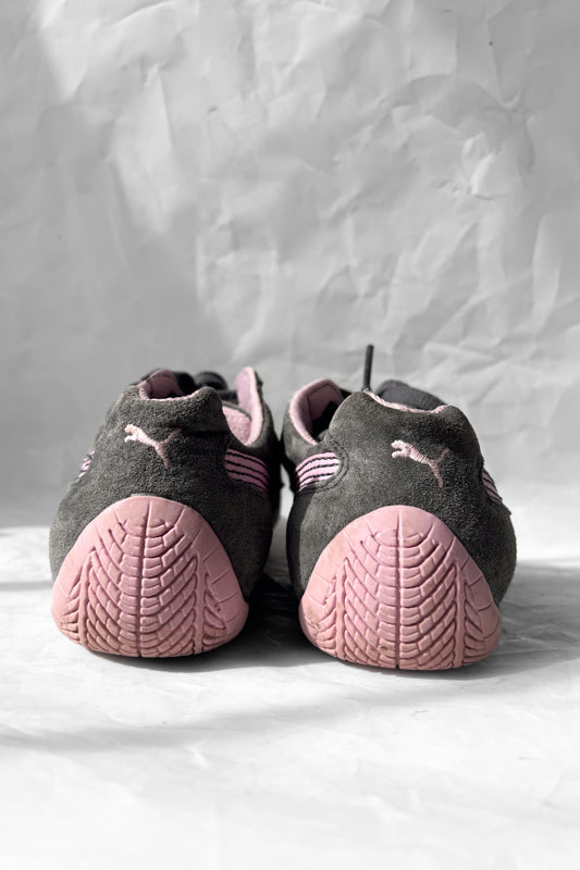 Puma Archive Speed Cat Grey and Pink Suede Flats (EU 42.5)