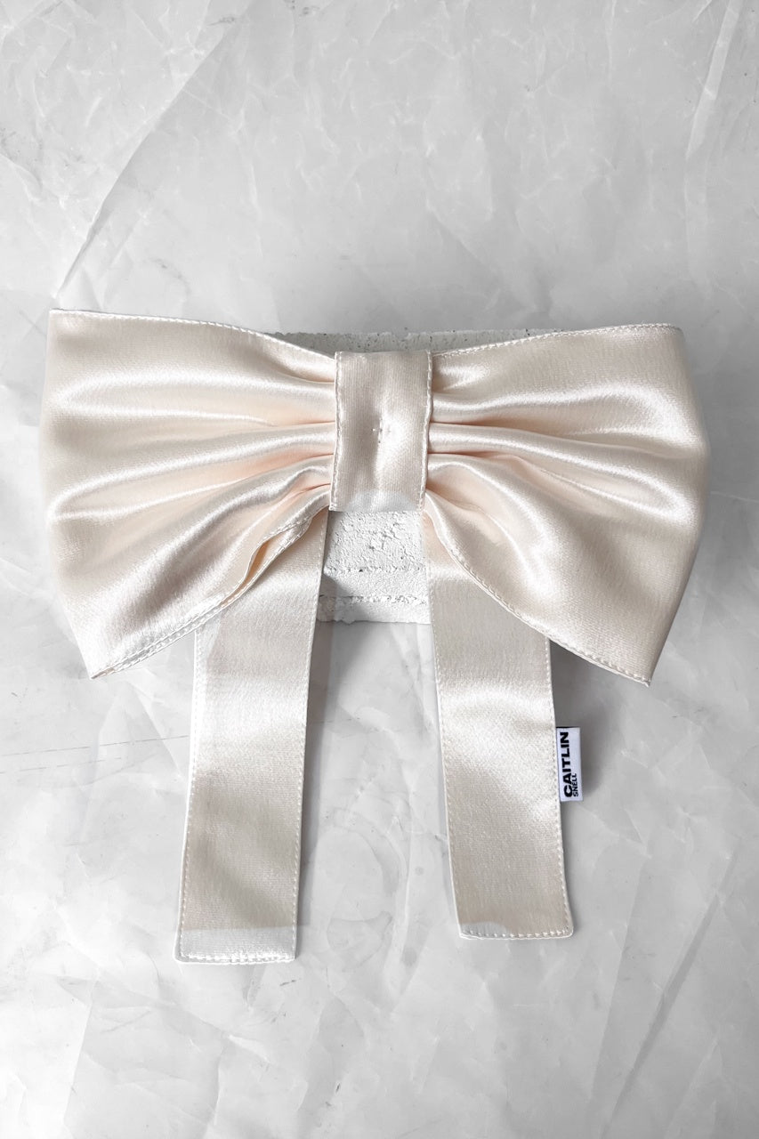 Cream Hair Clip Bow