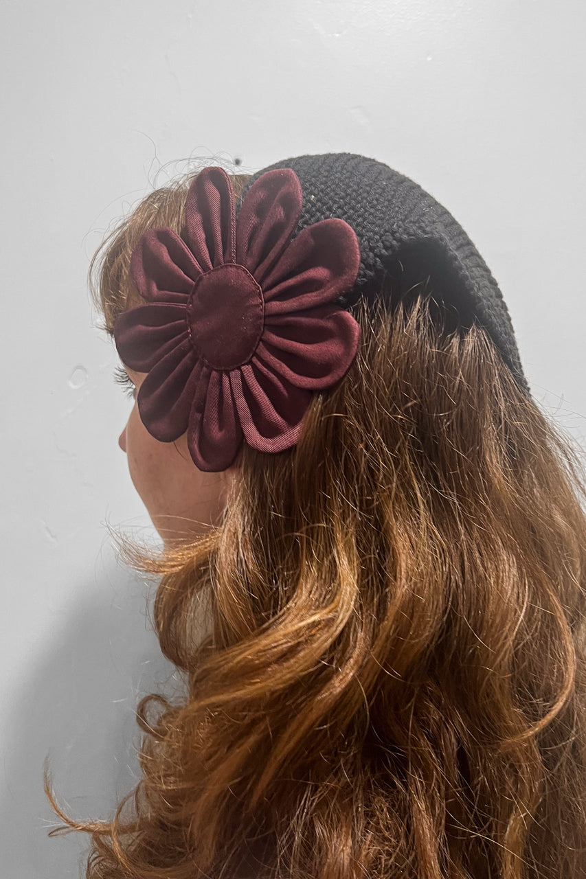 Maroon Flower Hair Clip