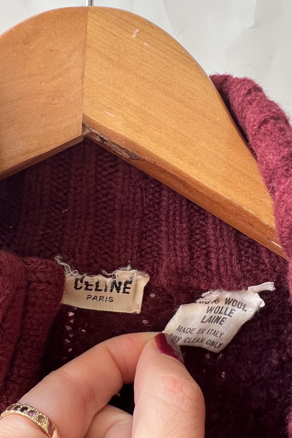 Vintage Celine Zip Maroon Zip Cardigan (S-M)