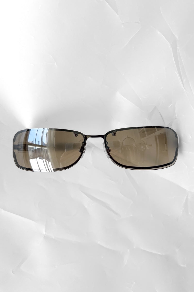 Y2K Deadstock Sunglasses - Frameless Quilted Arms