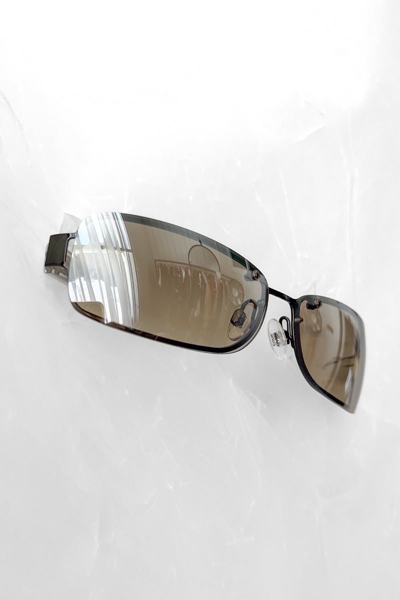 Y2K Deadstock Sunglasses - Frameless Quilted Arms