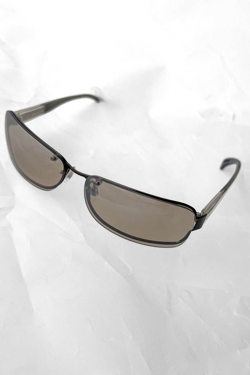 Y2K Deadstock Sunglasses - Frameless Quilted Arms