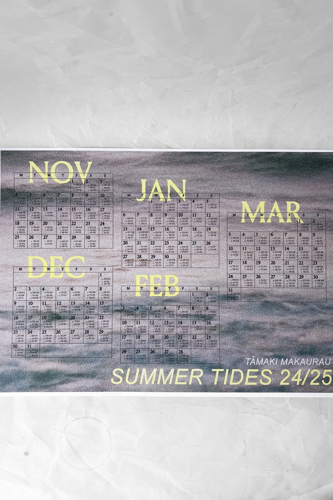 Summer Tide Chart Calendar 2025