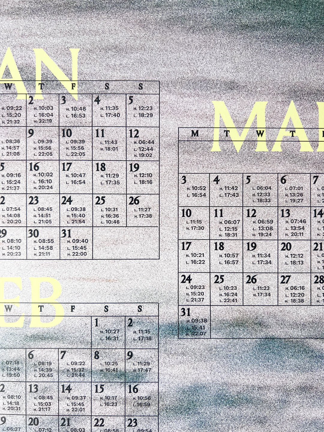 Summer Tide Chart Calendar 2025