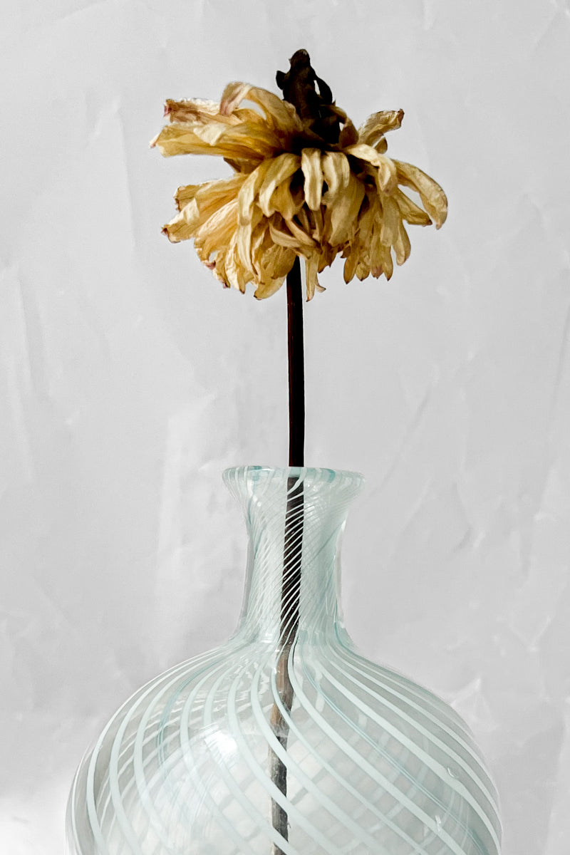 Vintage Mouthblown Glass Swirly Vase