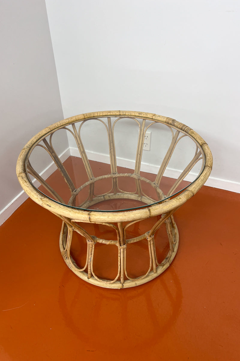 Vintage Round Cane Table