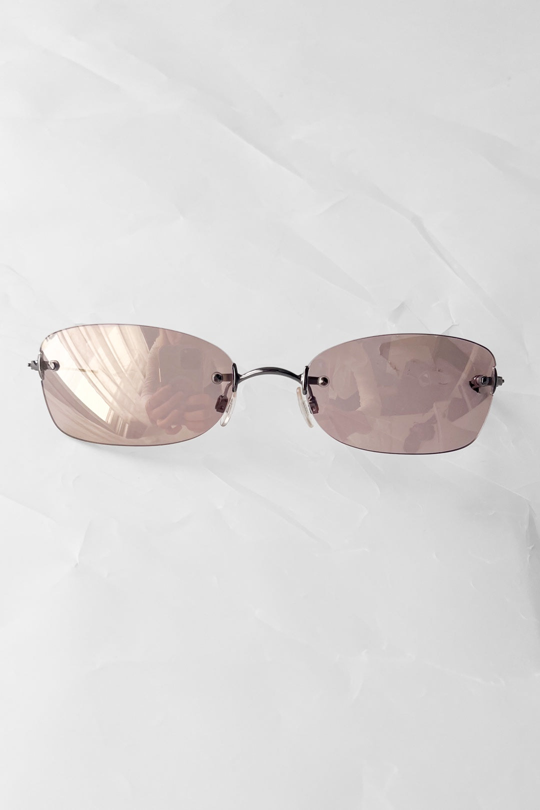 Vintage Deadstock Sunglasses - Frameless Mauve