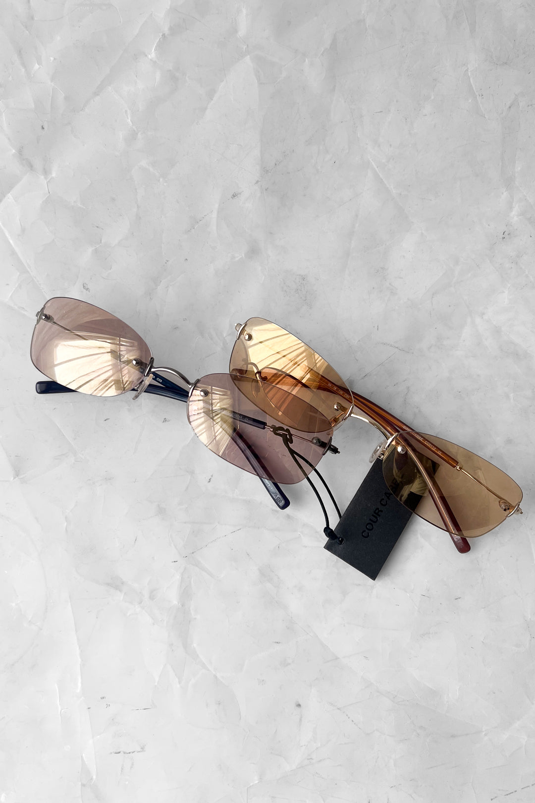 Vintage Deadstock Sunglasses - Frameless Mauve