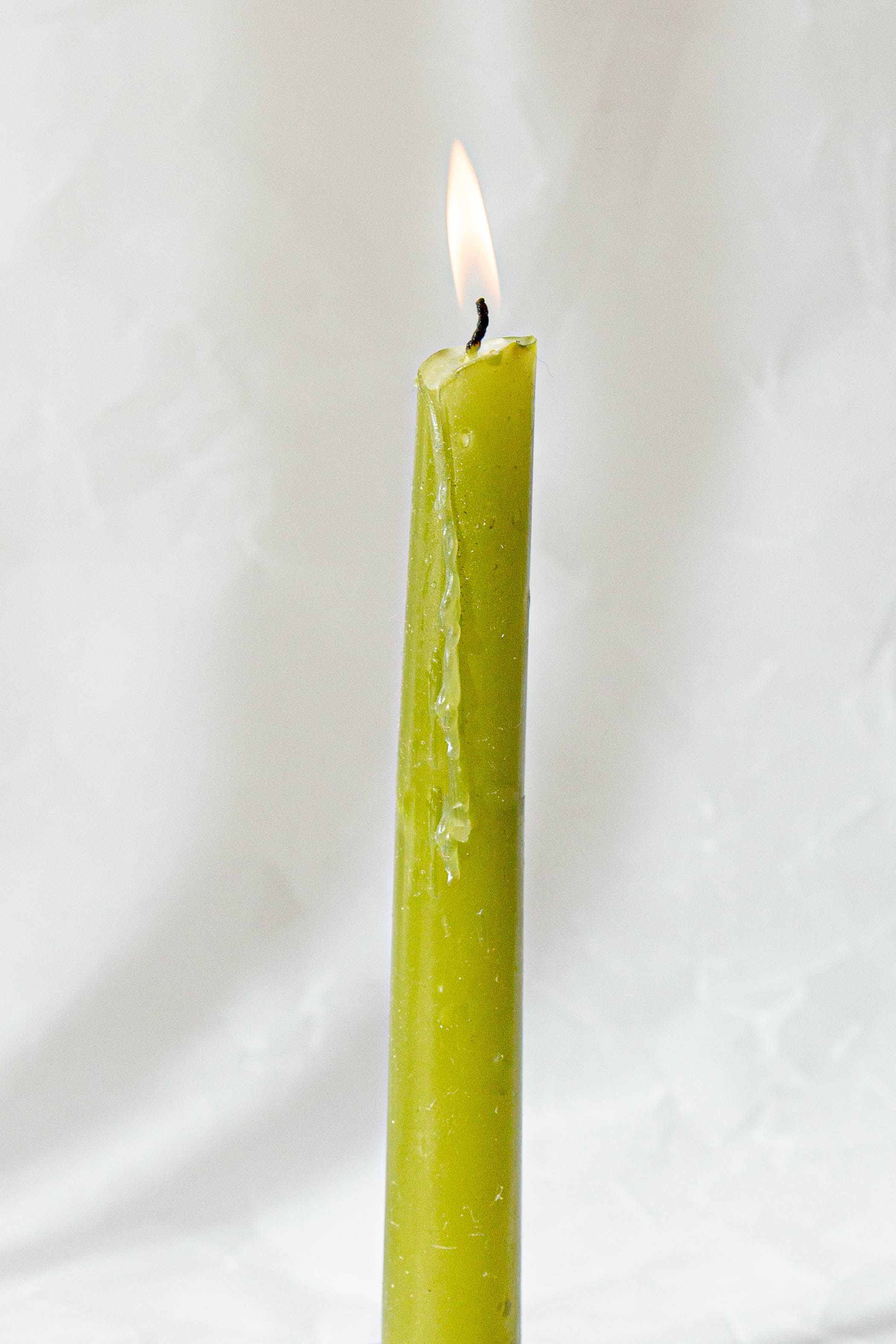 Olive Green Taper Candle